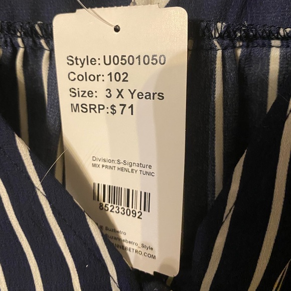 Suzanne Betro Stripe/polka dot button up blouse - Picture 3 of 4